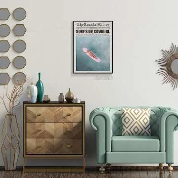 Beach Canvas Wall Art Coastal Cowgirl Decor for Teens