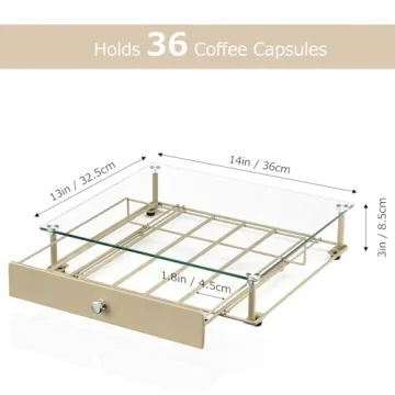 Stylish Tempered Glass K-Cup Drawer Organizer