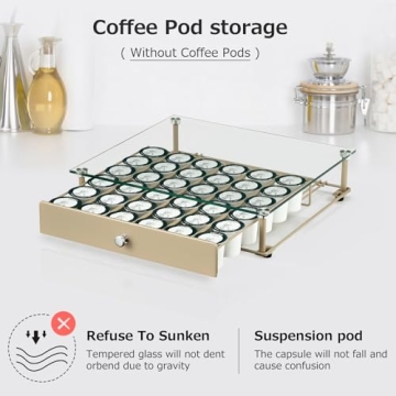 Stylish Tempered Glass K-Cup Drawer Organizer