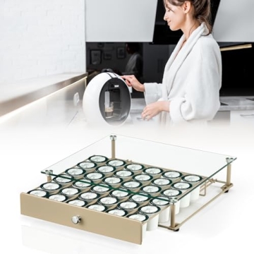 Stylish Tempered Glass K-Cup Drawer Organizer