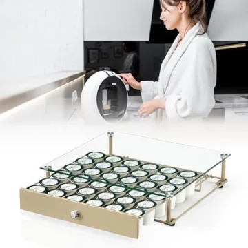 Stylish Tempered Glass K-Cup Drawer Organizer