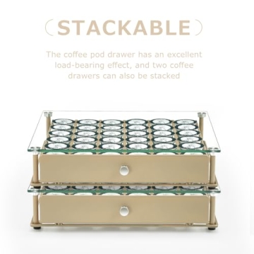 Stylish Tempered Glass K-Cup Drawer Organizer