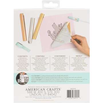 We R Memory Keepers, Foil Quill Starter Kit, Includes 3 Pens, 4 Adaptors, 3 Foil Rolls, 1 Washi Tape Roll, 1 Protective Plate, Compatible with Most Die Cutting Machines, Create Foil Transfer Projects