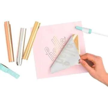We R Memory Keepers, Foil Quill Starter Kit, Includes 3 Pens, 4 Adaptors, 3 Foil Rolls, 1 Washi Tape Roll, 1 Protective Plate, Compatible with Most Die Cutting Machines, Create Foil Transfer Projects