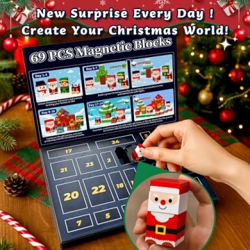 Rubypop Christmas Advent Calendar for Kids Magnetic Blocks