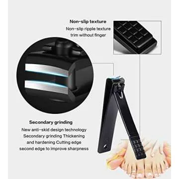 Nail Clippers Sets High Precisio Stainless Steel Nail Cutter Pedicure Kit Nail File Sharp Nail Scissors and Clipper Manicure Pedicure Kit Fingernails & Toenails with Portable Stylish case (Black)