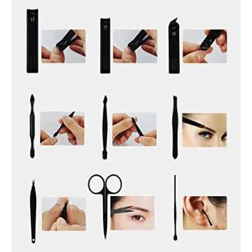 Nail Clippers Sets High Precisio Stainless Steel Nail Cutter Pedicure Kit Nail File Sharp Nail Scissors and Clipper Manicure Pedicure Kit Fingernails & Toenails with Portable Stylish case (Black)