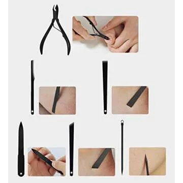 Nail Clippers Sets High Precisio Stainless Steel Nail Cutter Pedicure Kit Nail File Sharp Nail Scissors and Clipper Manicure Pedicure Kit Fingernails & Toenails with Portable Stylish case (Black)