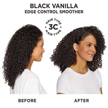 Carol's Daughter Black Vanilla Edge Control for Curly, Wavy or Natural Hair, Clear Edge Smoother for Dry, Dull or Brittle Hair, 2 Oz