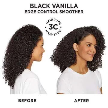 Carol's Daughter Black Vanilla Edge Control for Curly, Wavy or Natural Hair, Clear Edge Smoother for Dry, Dull or Brittle Hair, 2 Oz