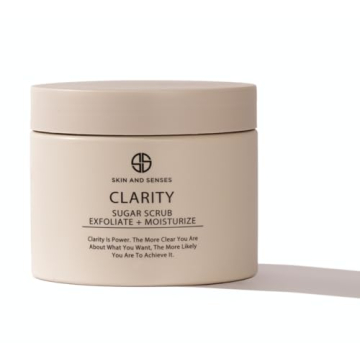 Clarity Exfoliating Sugar Body Scrub - All Natural, Moisturizing & Rejuvenating