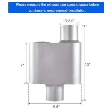 Floshine Universal Mufflers, Performance Automotive Exhaust Muffler for Maximum Durability