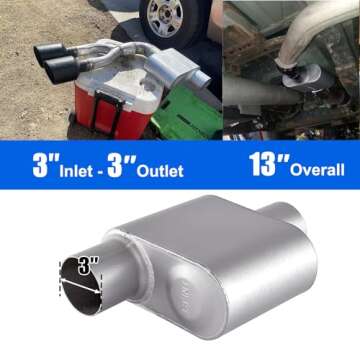 Floshine Universal Muffler for Performance & Noise Reduction