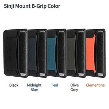 Sinjimoru Detachable Phone Wallet, Phone Card Holder as Phone Stand & iPhone Grip for Wireless Charging, Not for MagSafe. Sinji Mount B-Grip Black