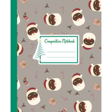 Vintage Black Santa Claus Composition Notebook: That Melanin Tho African American Santa: Cream Paper...