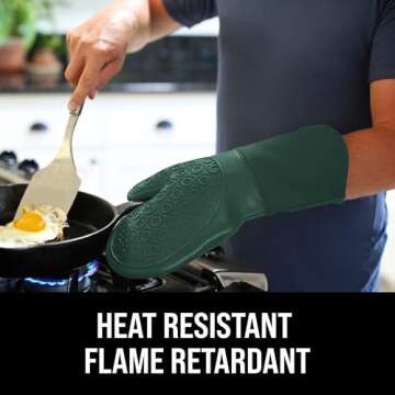 Extra Long Silicone Oven Mitts - Heat Resistant & Waterproof