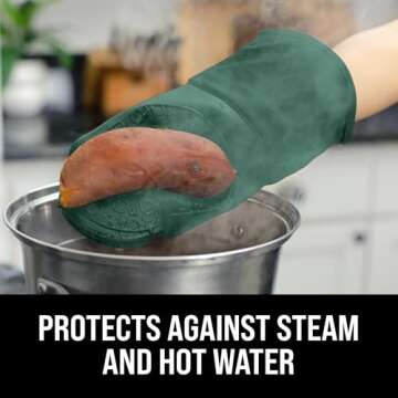 Extra Long Silicone Oven Mitts - Heat Resistant & Waterproof