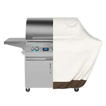 Amazon Basics Gas Grill Barbecue Cover, 52 inch, Small-Medium, White