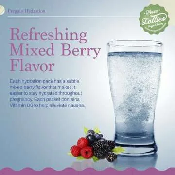 Three Lollies Preggie Hydration Packets - Natural Hydration & Digestive Health Support for Women During Pregnancy - Eases Nausea & Replaces Nutrients - Essentials for Morning Sickness - 10 Packets