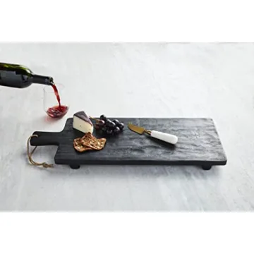Mud Pie Black Footed Serving Set - Elegant Cheese Board