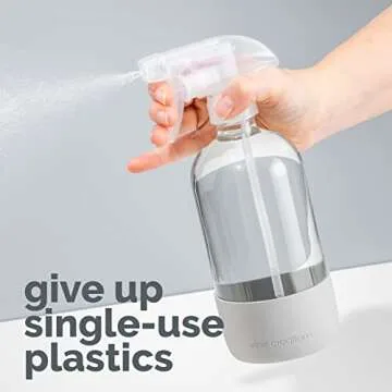 Vine Creations Glass Spray Bottles for Cleaning Solutions, Clear Glass Spray Bottle with Silicone Sleeve, 16 oz Empty Spray Bottles for Cleaning, Plant Spray Bottle, Cleaning Spray Bottle - 2 Pack