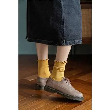 GuaziV Women's Fun Ruffle Socks - 7 Colorful Patterns