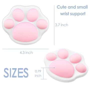ProElife Cute Mouse Wrist Support Pad Cat Paw Pattern, Comfortable Soft Wrist Rest Hand Pillow Relie...