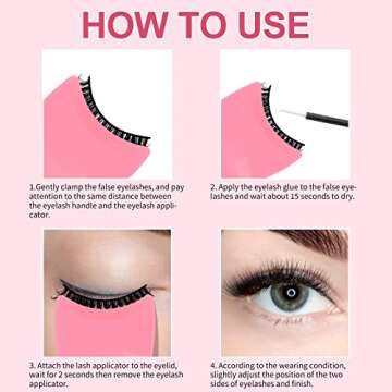 Eyelash Applicator Tool False Eyelashes 6 Pcs Lash Clip Applicator Eyelash Tweezers Lash Applicator Tool Lash Buddy Tool for Wearing Eyelashes More Convenient to Wear Fake Lashes Makeup（3 Color Mix)