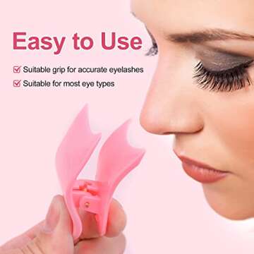 Eyelash Applicator Tool False Eyelashes 6 Pcs Lash Clip Applicator Eyelash Tweezers Lash Applicator Tool Lash Buddy Tool for Wearing Eyelashes More Convenient to Wear Fake Lashes Makeup（3 Color Mix)