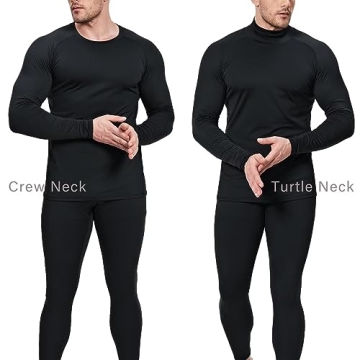 Men's Thermal Underwear Set - Fleece Lined Black