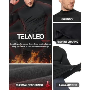 Men's Thermal Underwear Set - Fleece Lined Black