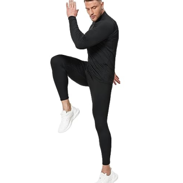 Men's Thermal Underwear Set - Fleece Lined Black