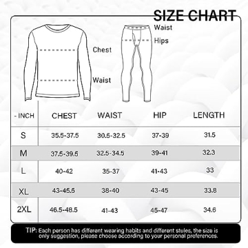 Men's Thermal Underwear Set - Fleece Lined Black