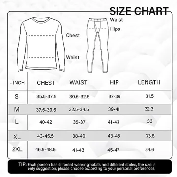 Men's Thermal Underwear Set - Fleece Lined Black