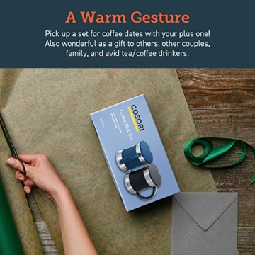 COSORI 17 oz Stainless Steel Coffee Mug Set with Lids