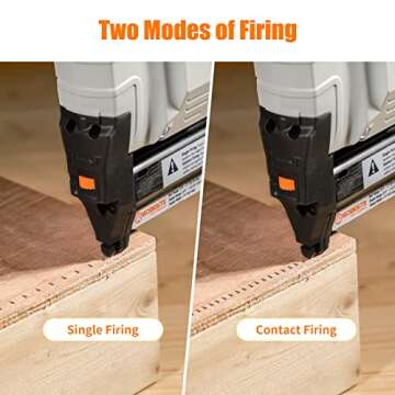 WORKSITE Electric Cordless 18 Gauge Brad Nailer Nail Staple Gun with 2.0A Battery for High Density W...