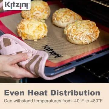 Kitzini Silicone Baking Mat Set, Non-Stick and BPA Free