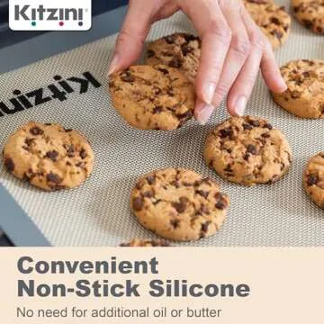 Kitzini Silicone Baking Mat Set, Non-Stick and BPA Free