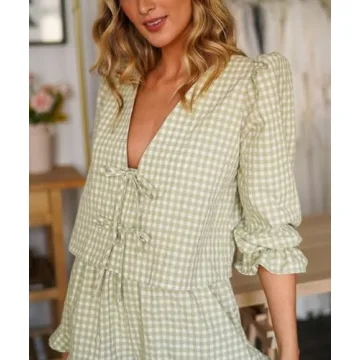 Faretumiya Women Plaid Pajama Set for Style and Comfort