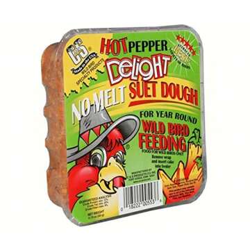 C & S CS12553 11.75 Oz Hot Pepper Delight Wild Bird No Melt Suet Dough