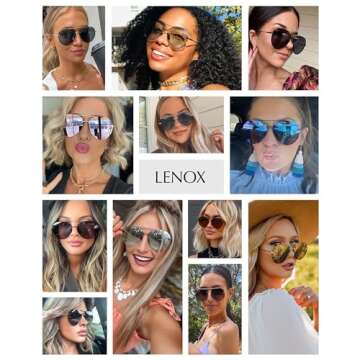 DIFF Lenox Gold Aviator Sunglasses for Women UV400 Protection