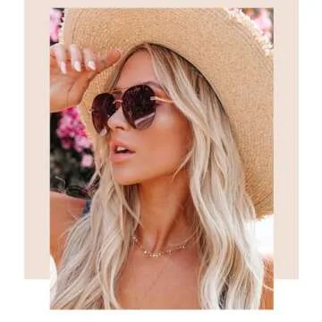 DIFF Lenox Gold Aviator Sunglasses for Women UV400 Protection