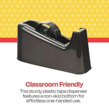 Heavy-Duty School Smart Tape Dispenser for 1” & 3” Tapes