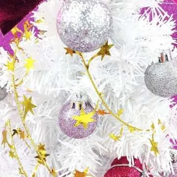 Gold Tinsel Stars Brace Star Tinsel Wire Garland for Home Wedding Birtahday Party Decorations 26 Ft x 5