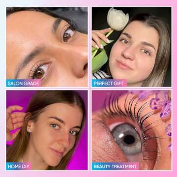 Libeauty Eyelash Lift and Color Kit Brow Lamination with Black Lash Perm Quick Lifting & Voluminous ...