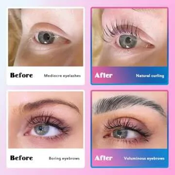Libeauty Eyelash Lift and Color Kit Brow Lamination with Black Lash Perm Quick Lifting & Voluminous Coloring with Complete Tools DIY Use at Home & Salon Supplies