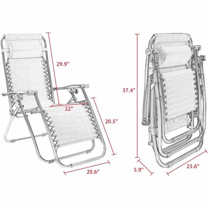 Zero Gravity Lounge Chair Set of 2 for Outdoor Use