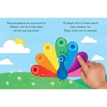 Peacock's Rainbow Feathers Touch and Feel Board Book for Kids