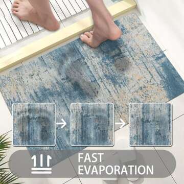 LYGLIGH Thin Door Mats for Inside Entry, 1/10 Inch Ultra Thin Door Mat Indoor Entrance, Non-Slip Rubber Backing Entryway Rug, Absorbent Washable Floor mats for Bathroom, 30'' x 17'', Distressed