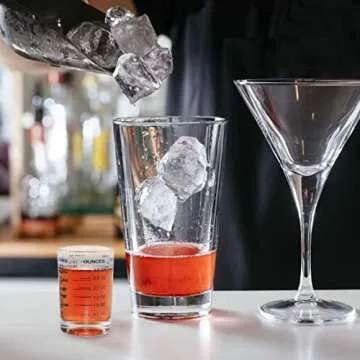 OGGI Measuring Shot Glass with Measuring Lines, 3oz / 90ml - Bartender Accessories, Jigger for Bartending, Shot Glass Measuring Cup with Ounces & Milliliters
